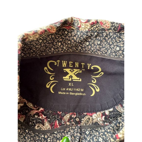 twenty x mens paisley button up shirt size xl |‎ c2 - Picture 3 of 6